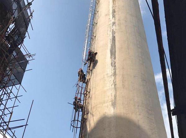 煙囪內壁防腐的基礎施工方法及施工程序